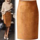 Sexy Multi Color Suede Midi Pencil Skirt Sexy Multi Color Suede Midi Pencil Skirt