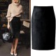 Sexy Multi Color Suede Midi Pencil Skirt Sexy Multi Color Suede Midi Pencil Skirt