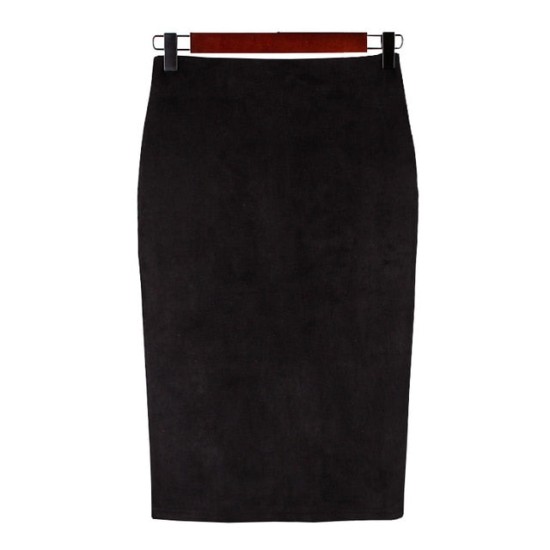 Sexy Multi Color Suede Midi Pencil Skirt Sexy Multi Color Suede Midi Pencil Skirt