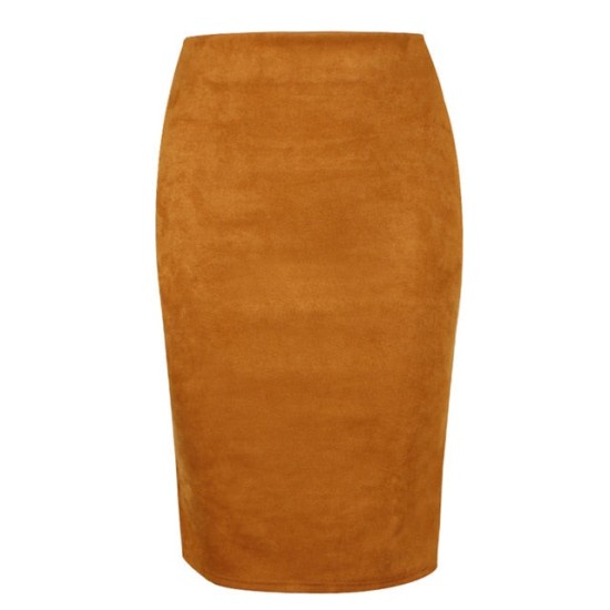 Sexy Multi Color Suede Midi Pencil Skirt Sexy Multi Color Suede Midi Pencil Skirt