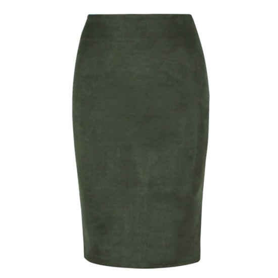 Sexy Multi Color Suede Midi Pencil Skirt Sexy Multi Color Suede Midi Pencil Skirt