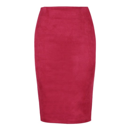 Sexy Multi Color Suede Midi Pencil Skirt Sexy Multi Color Suede Midi Pencil Skirt