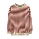 Women's Cotton Stripe Sweatshirt Long Sleeve Slim Pullover Women's Cotton Stripe Sweatshirt Long Sleeve Slim Pullover