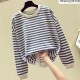 Women's Cotton Stripe Sweatshirt Long Sleeve Slim Pullover Women's Cotton Stripe Sweatshirt Long Sleeve Slim Pullover