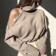 Sweater Strapless Button Korean Fashion Pullover Tops Sweater Strapless Button Korean Fashion Pullover Tops