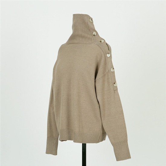 Sweater Strapless Button Korean Fashion Pullover Tops Sweater Strapless Button Korean Fashion Pullover Tops