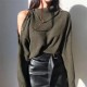 Sweater Strapless Button Korean Fashion Pullover Tops Sweater Strapless Button Korean Fashion Pullover Tops