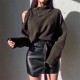 Sweater Strapless Button Korean Fashion Pullover Tops Sweater Strapless Button Korean Fashion Pullover Tops