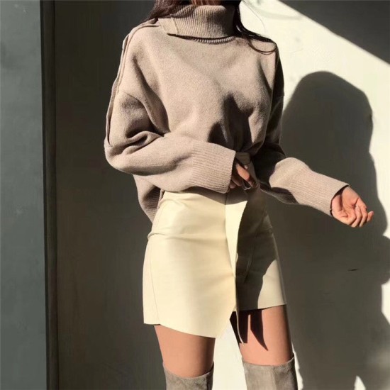 Sweater Strapless Button Korean Fashion Pullover Tops Sweater Strapless Button Korean Fashion Pullover Tops