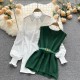 Sweater Dress Suits White Blouse and Sleeveless Knitted Tops Sweater Dress Suits White Blouse and Sleeveless Knitted Tops
