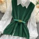 Sweater Dress Suits White Blouse and Sleeveless Knitted Tops Sweater Dress Suits White Blouse and Sleeveless Knitted Tops