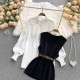 Sweater Dress Suits White Blouse and Sleeveless Knitted Tops Sweater Dress Suits White Blouse and Sleeveless Knitted Tops