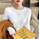 Sweater Solid O-neck Knitwear Korean Casual Pullovers Long Sleeve Sweater Solid O-neck Knitwear Korean Casual Pullovers Long Sleeve