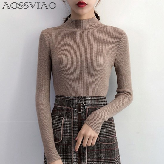 Women Pullovers Sweater Knitted Elasticity Casual Women Pullovers Sweater Knitted Elasticity Casual