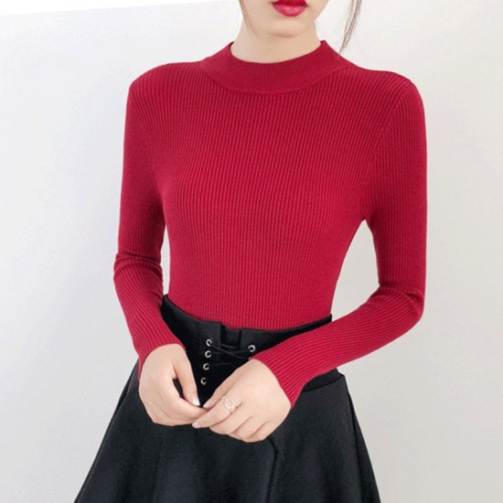 Women Pullovers Sweater Knitted Elasticity Casual Women Pullovers Sweater Knitted Elasticity Casual