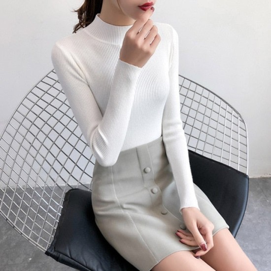Women Pullovers Sweater Knitted Elasticity Casual Women Pullovers Sweater Knitted Elasticity Casual