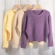Women's Sweater Pullovers Warm Minimalist Short Elegant Solid Sweet Jumpers Women's Sweater Pullovers Warm Minimalist Short Elegant Solid Sweet Jumpers