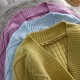 Lantern Sleeve Cardigan Knitted Long Sleeve Solid Sweaters Lantern Sleeve Cardigan Knitted Long Sleeve Solid Sweaters