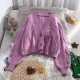 Lantern Sleeve Cardigan Knitted Long Sleeve Solid Sweaters Lantern Sleeve Cardigan Knitted Long Sleeve Solid Sweaters