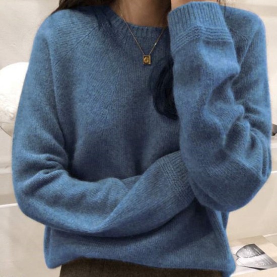 Women's Sweaters Pullovers Minimalist Oversize Pink Solid Lady Jumpers Women's Sweaters Pullovers Minimalist Oversize Pink Solid Lady Jumpers