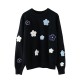Floral Embroidery Pullover Sweater High Quality Women Elegant O Neck Knitted Tops Floral Embroidery Pullover Sweater High Quality Women Elegant O Neck Knitted Tops
