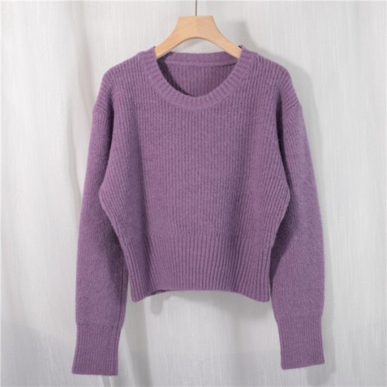 Women's Sweater Pullovers Warm Minimalist Short Elegant Solid Sweet Jumpers Women's Sweater Pullovers Warm Minimalist Short Elegant Solid Sweet Jumpers