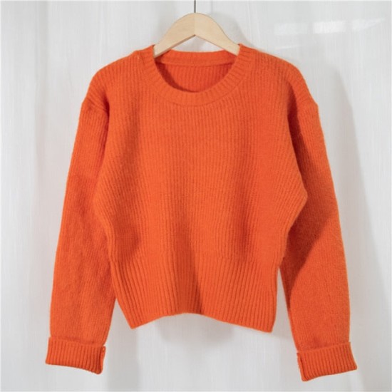 Women's Sweater Pullovers Warm Minimalist Short Elegant Solid Sweet Jumpers Women's Sweater Pullovers Warm Minimalist Short Elegant Solid Sweet Jumpers