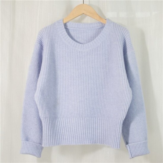 Women's Sweater Pullovers Warm Minimalist Short Elegant Solid Sweet Jumpers Women's Sweater Pullovers Warm Minimalist Short Elegant Solid Sweet Jumpers