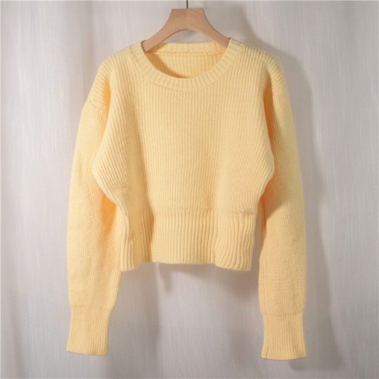 Women's Sweater Pullovers Warm Minimalist Short Elegant Solid Sweet Jumpers Women's Sweater Pullovers Warm Minimalist Short Elegant Solid Sweet Jumpers