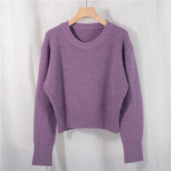 Women's Sweater Pullovers Warm Minimalist Short Elegant Solid Sweet Jumpers Women's Sweater Pullovers Warm Minimalist Short Elegant Solid Sweet Jumpers