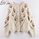 Handmade Sweater And Cardigans Floral Embroidery Hollow Out Chic Knit Handmade Sweater And Cardigans Floral Embroidery Hollow Out Chic Knit