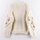 Handmade Sweater And Cardigans Floral Embroidery Hollow Out Chic Knit Handmade Sweater And Cardigans Floral Embroidery Hollow Out Chic Knit