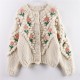 Handmade Sweater And Cardigans Floral Embroidery Hollow Out Chic Knit Handmade Sweater And Cardigans Floral Embroidery Hollow Out Chic Knit