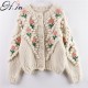 Handmade Sweater And Cardigans Floral Embroidery Hollow Out Chic Knit Handmade Sweater And Cardigans Floral Embroidery Hollow Out Chic Knit