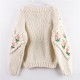 Handmade Sweater And Cardigans Floral Embroidery Hollow Out Chic Knit Handmade Sweater And Cardigans Floral Embroidery Hollow Out Chic Knit