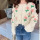 Handmade Sweater And Cardigans Floral Embroidery Hollow Out Chic Knit Handmade Sweater And Cardigans Floral Embroidery Hollow Out Chic Knit