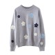Floral Embroidery Pullover Sweater High Quality Women Elegant O Neck Knitted Tops Floral Embroidery Pullover Sweater High Quality Women Elegant O Neck Knitted Tops