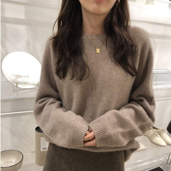 Women's Sweaters Pullovers Minimalist Oversize Pink Solid Lady Jumpers Women's Sweaters Pullovers Minimalist Oversize Pink Solid Lady Jumpers