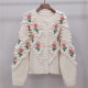 Handmade Sweater And Cardigans Floral Embroidery Hollow Out Chic Knit Handmade Sweater And Cardigans Floral Embroidery Hollow Out Chic Knit