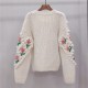 Handmade Sweater And Cardigans Floral Embroidery Hollow Out Chic Knit Handmade Sweater And Cardigans Floral Embroidery Hollow Out Chic Knit