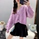 Lantern Sleeve Cardigan Knitted Long Sleeve Solid Sweaters Lantern Sleeve Cardigan Knitted Long Sleeve Solid Sweaters